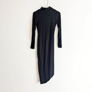 Long Sleeve Dress with Asymmetrical Open Back and Hem